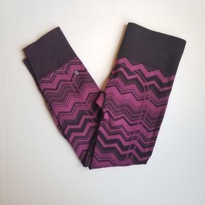 Lululemon Ebb To Street Chevron Purple Seamless Leggings Pant 8